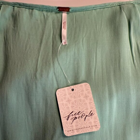 NWT Free People Poets Sequin Midi Sarong Skirt Mermaid green Size 8 - Picture 9 of 13